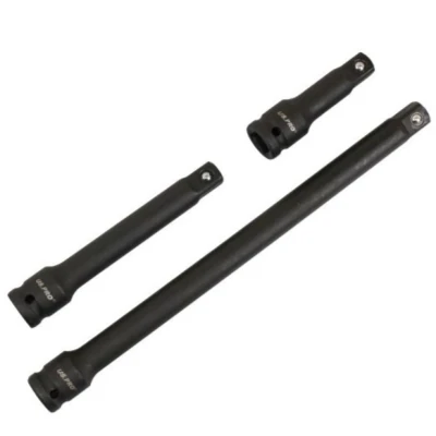 Image of US PRO 2086 3PC 1/2&quot; DR Impact Extension Bar Set 75, 125, 250m, Black/Blue