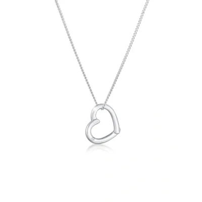 Image of Elli DIAMONDS Necklace Women Heart Pendant Love Elegant with Diamond (0.015 ct.) in 925 Sterling Silver