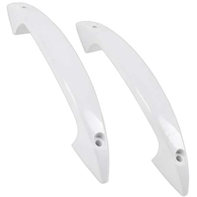 Image of 2X White D Pull Handles Ideal for Cabinets, Cupboards &amp; Drawers
