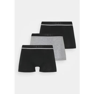 Image of Schiesser 3PACK Boxershorts Organic Cotton 95/5 Pants, Men&#039;s, Size: Small, Black/grey