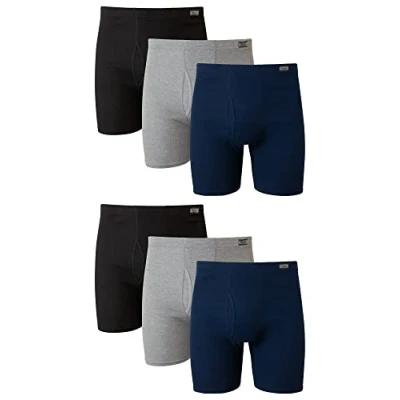 Image of Hanes Men&#039;s Tagless Boxer Briefs, 6 Pack Assorted, XXLarge (Pack of 6)