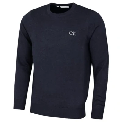Image of Calvin Klein Mens Round Neck Tour Sweater Navy Marl M