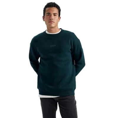 Image of DeFacto Men&#039;s X8282az Sweatshirt, Green, XS