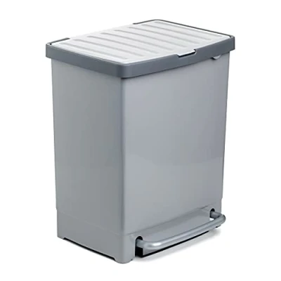 Image of Tatay Recycling Pedal Bin, 25L Capacity (with Separator 17L + 8L), Removable, BPA Polypropylene, Color Grey