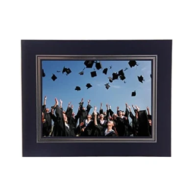 Image of Kenro Black Cardboard Strut Mount Photo Frame 6x4 Inch 10x15cm Presentation with Silver Border Pack of 10