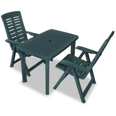 Image of vidaXL 3 Piece Bistro Set Plastic Green