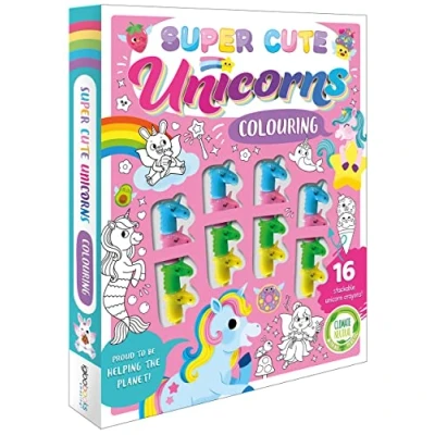 Image of Super Cute Unicorns Colouring (Book and Crayon Set)