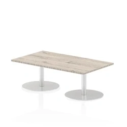Image of Italia 1400x800mm Poseur Rectangular Table Grey Oak Top 475mm High Leg