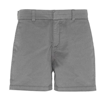 Image of Asquith &amp; Fox Women&#039;s Chino Shorts, Grey (Slate 000), 12 (Size:Medium)
