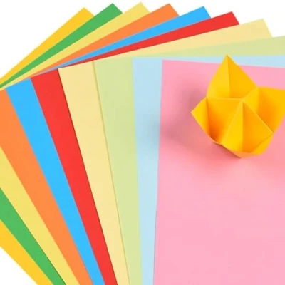 Image of A4 Coloured Paper Card 10 Assorted Colours Origami Paper, Art 50 Sheets, 297 x 210mm