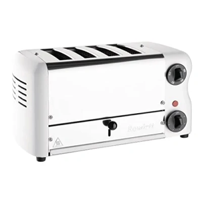 Image of Rowlett 1.8 kW Esprit 4 Slot Toaster with 2x Additional Elements &amp; Sandwich Cage, White, Slice Toaster, Energy Conscious Selector Powers Individual Slots, Café Home Use, CH182