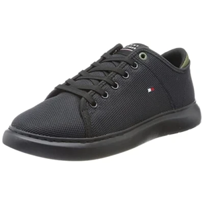 Image of Tommy Hilfiger Men Cupsole Trainers, Black (Black), 44 EU