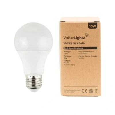 Image of MiniSun Pack of 2 High Power 10w LED ES E27 SMD GLS Energy Saving Long Life Bulbs [6500K Cool White]