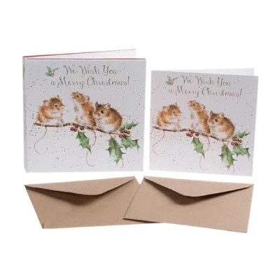 Image of Wrendale Designs by Hannah Dale Christmas Mice Card Box Set Pack of 8