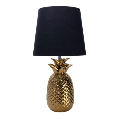 Image of Ananas Table Lamp with Round Tapered Shade Gold