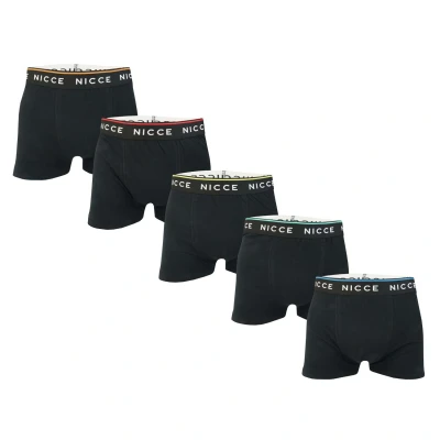 Image of Nicce Men&#039;s Foxwell 5 Pack Boxer Shorts in Black