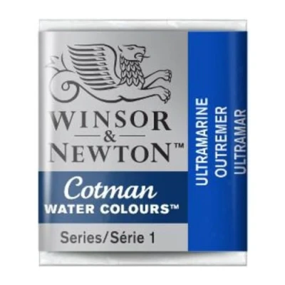 Image of Cotman winsor &amp; newton half pan ultramarine, watercolours, 1.6 x 1.1 1.9 cm