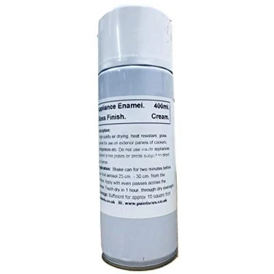 Image of 2 x 400ml Cream Gloss Fridge, Cooker and Appliance Enamel Paint. Heat Resistant