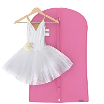 Image of Hangerworld 38 Inch Pink Breathable Girls Dress Garment Clothes Cover Zipped Bag for Dance Wear