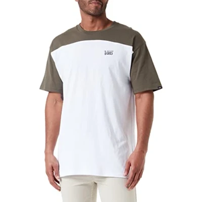 Image of Vans Men&#039;s Script Crew Block SS T Shirt, White Grape Leaf, XS