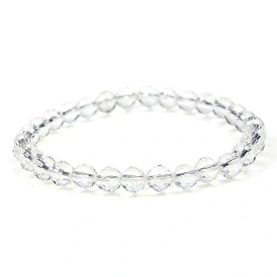 Image of MJDCB 6mm Natural Faceted Clear Quartz Beads Bracelet Healing Crystals Bracelets