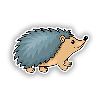 Image of 2 x 10cm/100mm Hedgehog Vinyl Stickers Travel Luggage #10672