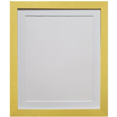 Image of FRAMES BY POST H7 Gold Photo Frame with White Mount PLASTIC GLASS 16 x 12 Image Size 10 Inch