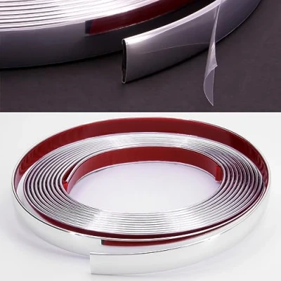 Image of RECAMBO Chrome Trim Versatile, Flexible &amp; Self Adhesive 14 mm x 5 m