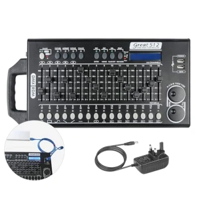 Image of Dmx 512 Stage Light Controller, Controlador de Luces Para Dj, Board Dj Channel Lights Controller with More Built in Program and RDM Dip Switch Function