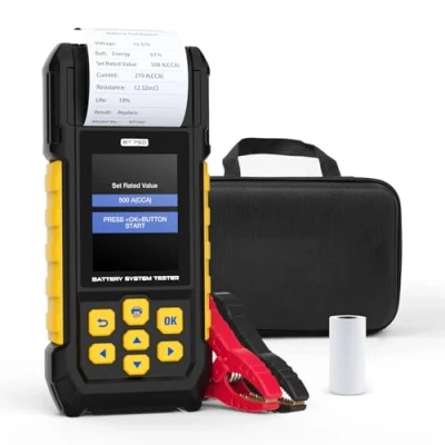 Image of AUTOOL BT 760 12V/24V 20 3000 EN Auto Battery Load Tester, Car Cranking &amp; Charging System Diagnostic Tool with Built in Thermal Printer and Large Colorful Display