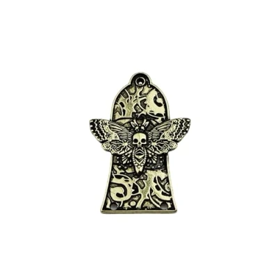 Image of Guyker 1 Pcs Guitar Head Cover 3 Holes, Zinc alloy Truss Rod for GIB LP Style Accessories Parts, Butterfly Skeleton Pattern JA3002, Ancient Gold