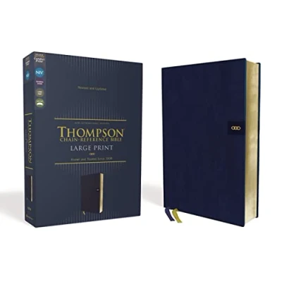 Image of Niv, Thompson Chain reference Bible, Large Print, Leathersoft, Navy, Red Letter, Comfort Print: New International Version, Bible