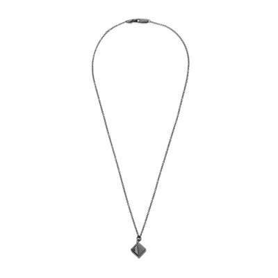 Image of Emporio Armani Necklace for Men , Length: 525mm; Size Pendant: 10x10mm Gunmetal Stainless Steel Necklace, EGS2640060