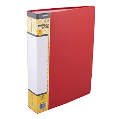 Image of D.RECT Display Book PP A4 80 Pockets Folder Presentation Folders Offer Folders, Red