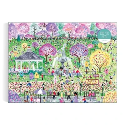 Image of Galison Easter Egg Hunt 1000 Piece Michael Storrings Puzzle Featuring The Spirit Of Festivities At A Whimsical Park