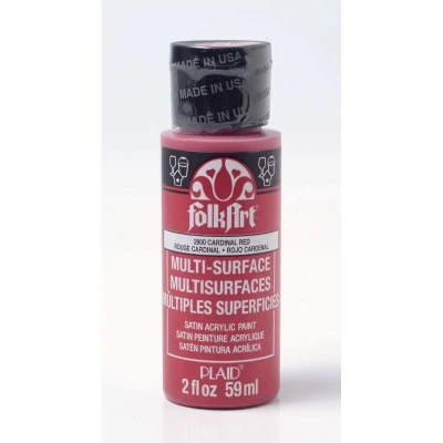 Image of FolkArt Multi Surface Satin Acrylic Paint, Cardinal Red, Small