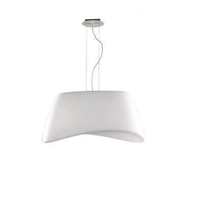 Image of Cool Ceiling Pendant 2 Light E27 Oval Outdoor IP44, Matt White, Opal White