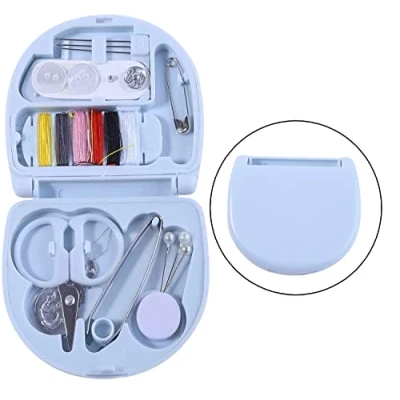 Image of LSTKLY Mini Sewing Box Travel Kit Portable Needle and Thread Small Bag Plastic Home Tool for Adults Emergency Filled