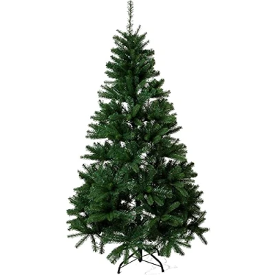 Image of VFM 5ft Artificial Christmas Tree Green Mixed Pine Effect Realistic Look 150cm Tall Festive Xmas Evergreen With 480 Tips, Metal Base Stand &amp; Hinged Branches