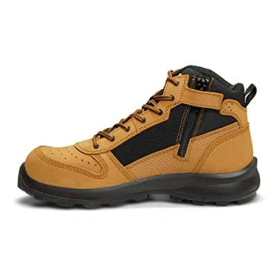 Image of Carhartt Men&#039;s Michigan Rugged Flex S1P Midcut Zip Safety Boot, Wheat, 37