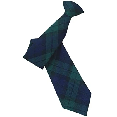 Image of Men&#039;s Black Watch Tartan Clip On Neck Tie
