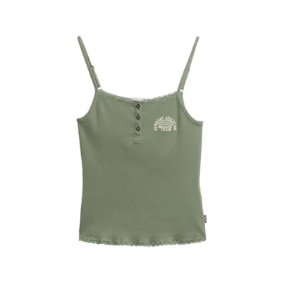 Image of Superdry Women&#039;s Athletic Essentials Button Down Cami Top, laurel persimmon, Large