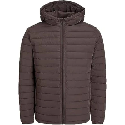 Image of JACK &amp; JONES Men&#039;s Jjerecycle Raw Puffer Hood Noos Jacket, Seal Brown, XXL