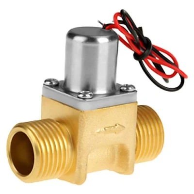 Image of Taidda Bistable Copper Pulse Solenoid Valve, DC 4.5V 1/2&quot; N/C Brass Water Flow Pressure Regulating Valve Normally Closed Electric Guide Electromagnetic