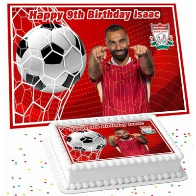 Image of FOOTBALL TEAM FAVOURITE PLAYER PERSONALISED BIRTHDAY EDIBLE ICING COSTCO CAKE TOPPER DECORATION RF 9