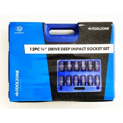 Image of Toolzone 12 Piece 3/4&quot; Deep Impact Sockets