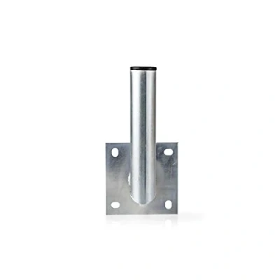 Image of Galvanised Steel Satellite Dish L Mount 15cm Pole Bracket Wall Facia 48mm