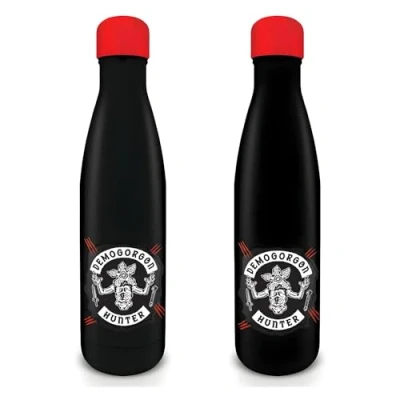 Image of Pyramid International Stranger Things Water Bottle Metal (Demogorgon Hunter Design) 540ml, &amp; Drink Official Merchandise, Black