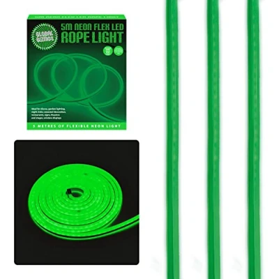 Image of Global Gizmos 5m LED Neon Flex Rope Light Green
