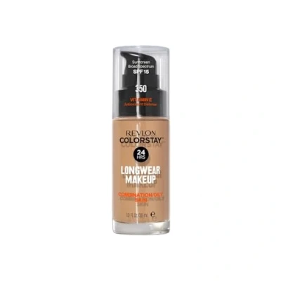 Image of Revlon Colorstay Softflex Combi/Oily With Pump, 350 Rich Tan, 30 ml (Pack of 1)